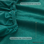 Vastrora Teal Waterproof Elastic Fitted Cotton Terry Mattress Protector – Close Up Detail Soft Cotton Terry Surface Noiseless TPU