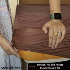 Vastrora Brown Waterproof Elastic Fitted Cotton Terry Mattress Protector – Stretchable All Round Elastic Fitted No Slipping No Bunching