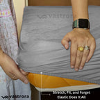 Vastrora Gray Waterproof Elastic Fitted Cotton Terry Mattress Protector – Stretchable All Round Elastic Fitted No Slipping No Bunching