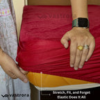 Vastrora Maroon Waterproof Elastic Fitted Cotton Terry Mattress Protector – Stretchable All Round Elastic Fitted No Slipping No Bunching