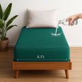 Vastrora Teal Waterproof Elastic Fitted Cotton Terry Mattress Protector 4 Ft (48") – Front View Mattress Cover Bed Protector Elastic Fitted Sheet